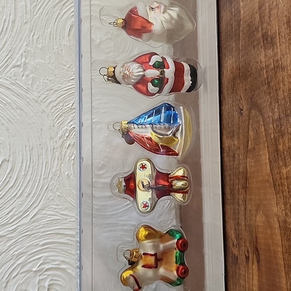 Department 56 Tiny Trimmings Mini Glass Christmas Ornament Complete Set of 8 New